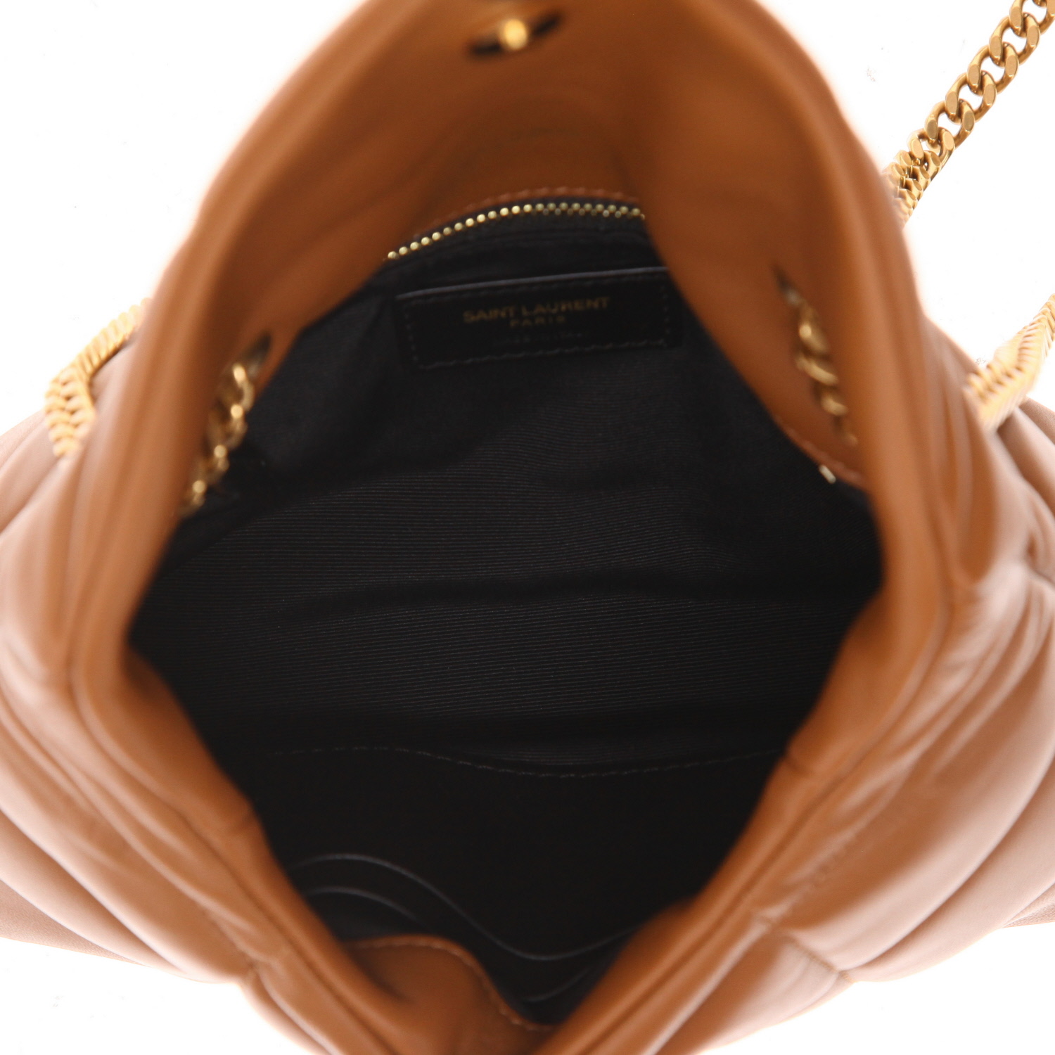 Saint Laurent  Puffer Toy shoulder bag  in havana brown quilted leather - Detail D3