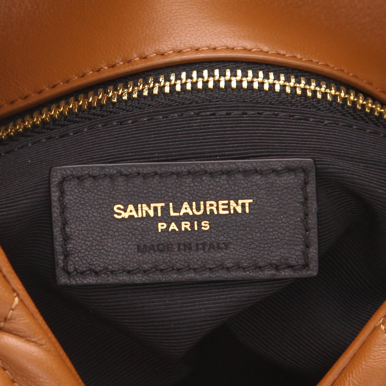 Borsa a tracolla Saint Laurent  Puffer Toy in pelle trapuntata marrone Havana - Detail D2