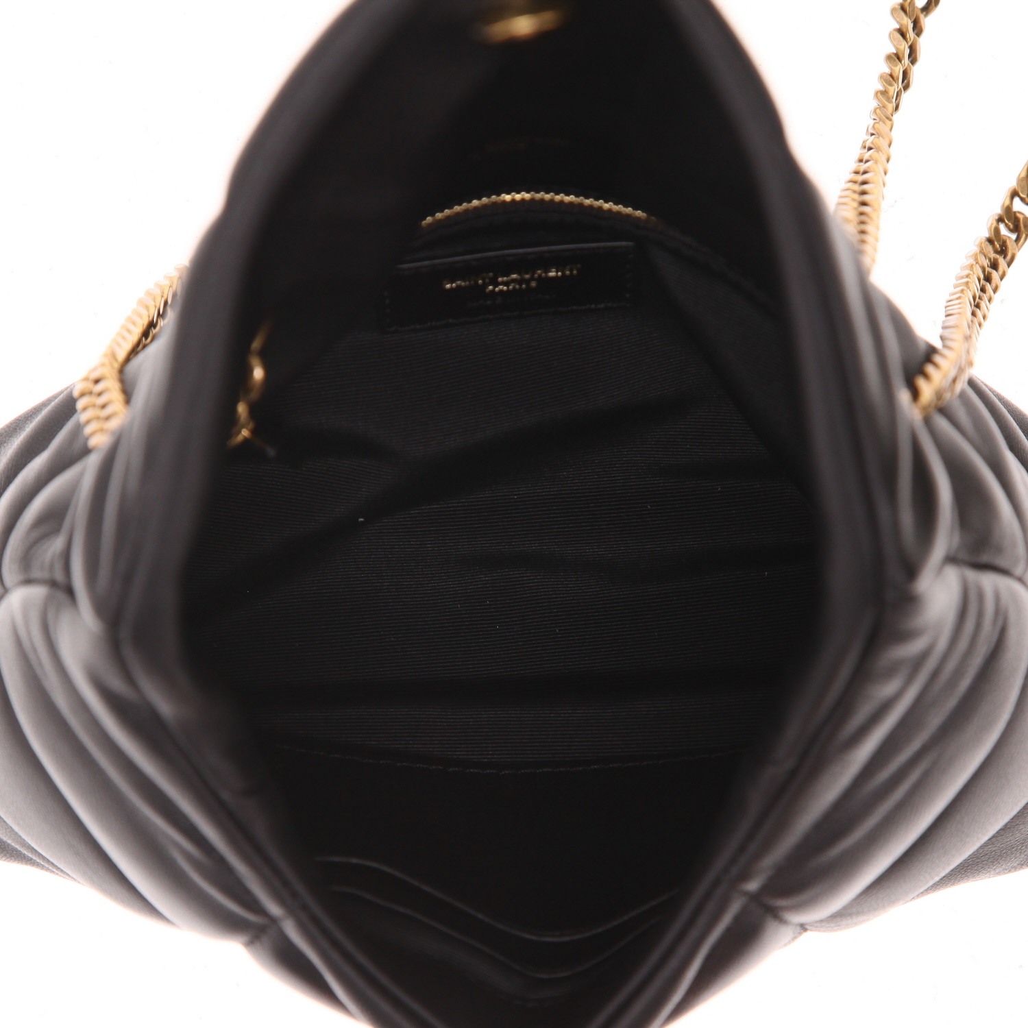 Bolso bandolera Saint Laurent  Puffer Toy en cuero acolchado negro - Detail D3