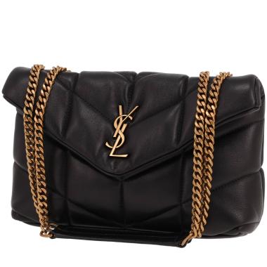 Saint Laurent  Puffer Toy shoulder bag  in black quilted leather