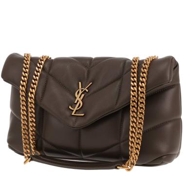 Saint Laurent  Puffer Toy shoulder bag  in khaki quilted leather