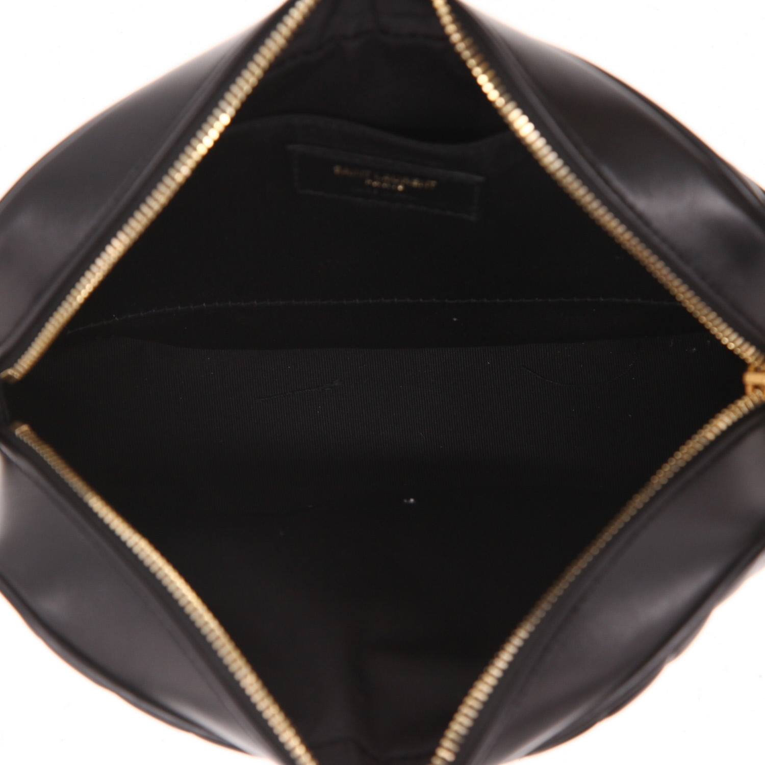 Bolso bandolera Saint Laurent  Lou Sac Caméra en cuero acolchado con motivos de espigas negro - Detail D3