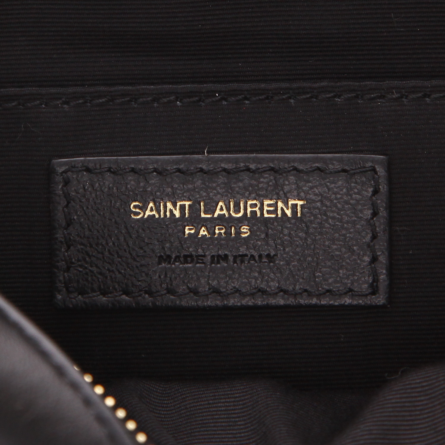 Borsa a tracolla Saint Laurent  Lou Sac Caméra in pelle trapuntata a zigzag nera - Detail D2