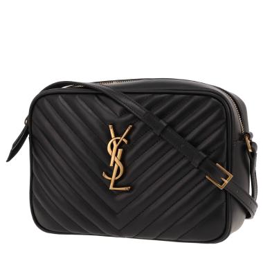 Borsa a tracolla Saint Laurent  Lou Sac Caméra in pelle trapuntata a zigzag nera
