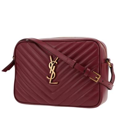 Sac bandoulière Saint Laurent  Lou Sac Caméra en cuir matelassé chevrons bordeaux