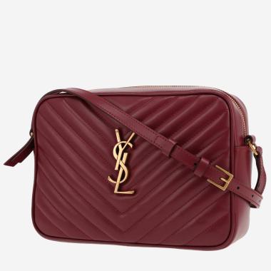 Saint Laurent  Lou Sac Caméra shoulder bag  in burgundy chevron quilted leather