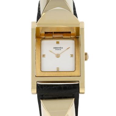 Reloj Hermès Médor de oro chapado Circa 1990