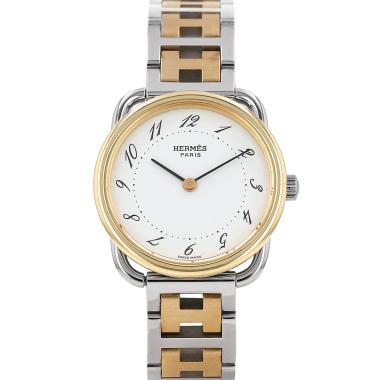 Montre Hermès Arceau en acier et plaqué or Ref: Hermès - AR3.220  Vers 2000