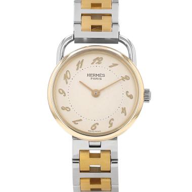 Reloj Hermès Arceau de acero y oro chapado Circa 1990