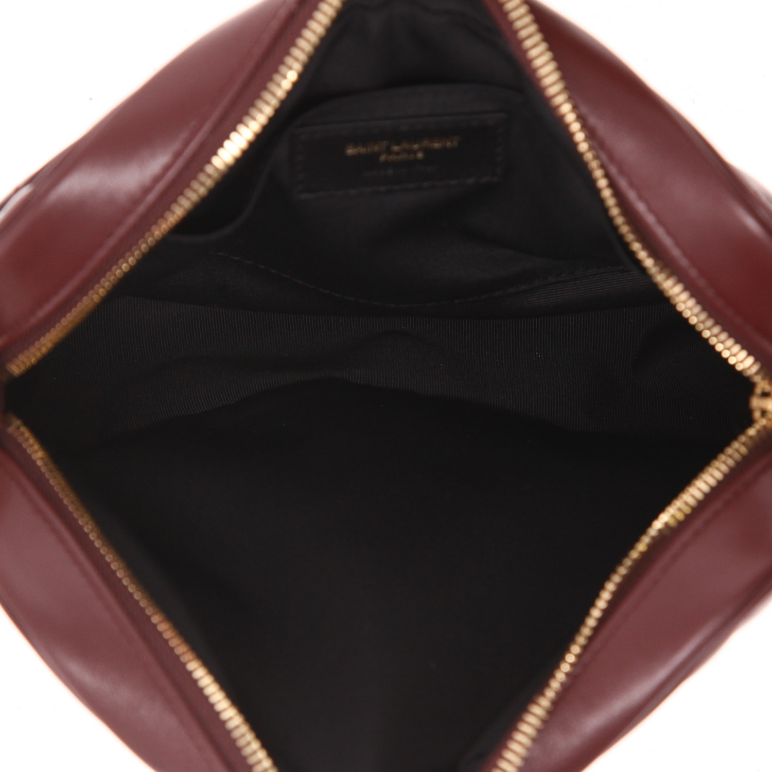 Borsa a tracolla Saint Laurent  Lou Sac Caméra in pelle trapuntata a zigzag bordeaux - Detail D3