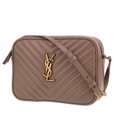 Sac bandoulière Saint Laurent  Lou Sac Caméra en cuir matelassé chevrons taupe