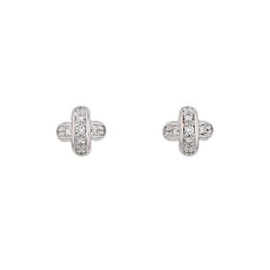 Paire de boucles d'oreilles Chaumet Lien en or blanc et diamants