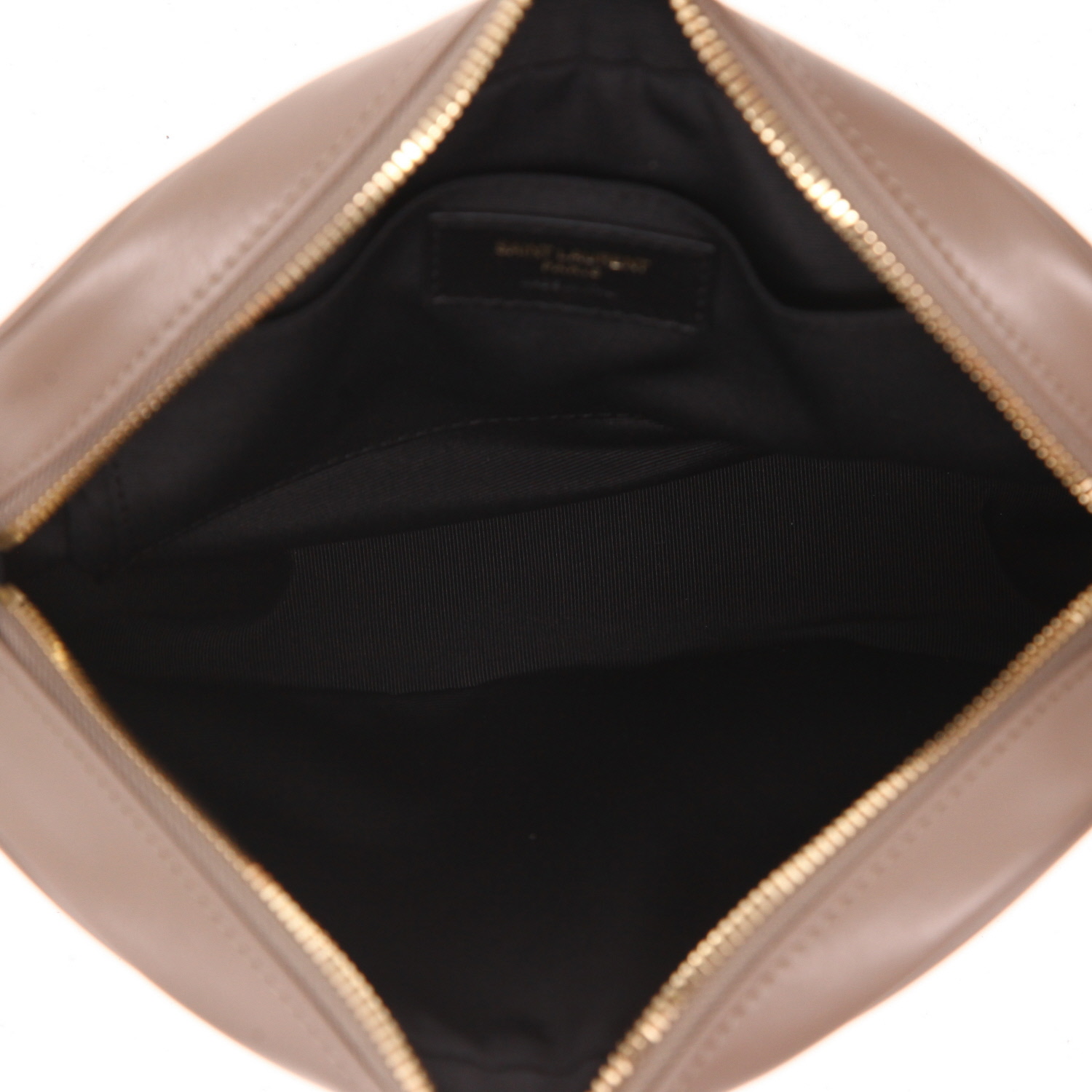 Sac bandoulière Saint Laurent  Lou Sac Caméra en cuir matelassé chevrons taupe - Detail D3