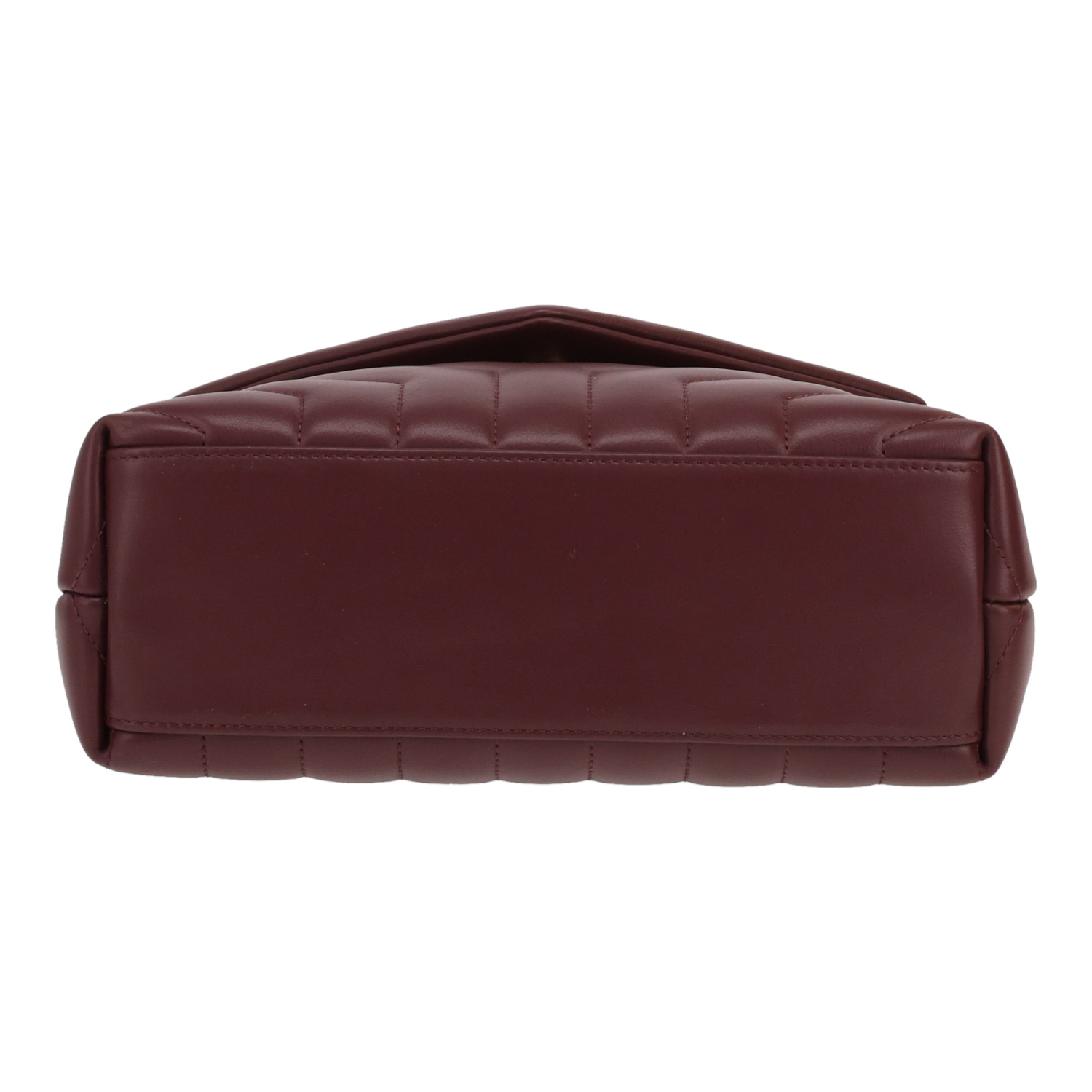Borsa a tracolla Saint Laurent  Loulou modello piccolo  in pelle trapuntata a zigzag bordeaux - Detail D1