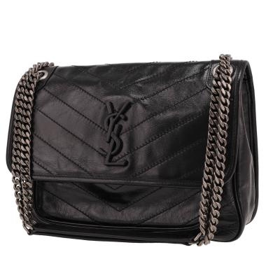 Sac bandoulière Saint Laurent  Niki moyen modèle  en cuir noir