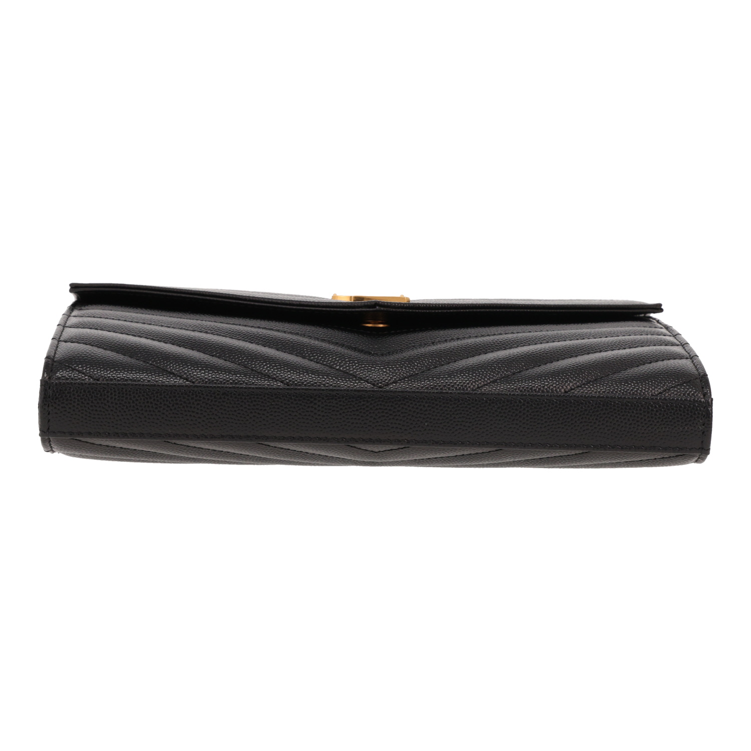 Saint Laurent  Cassandre shoulder bag  in black grained leather - Detail D1