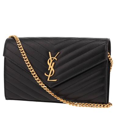 Borsa a tracolla Saint Laurent  Cassandre in pelle martellata nera