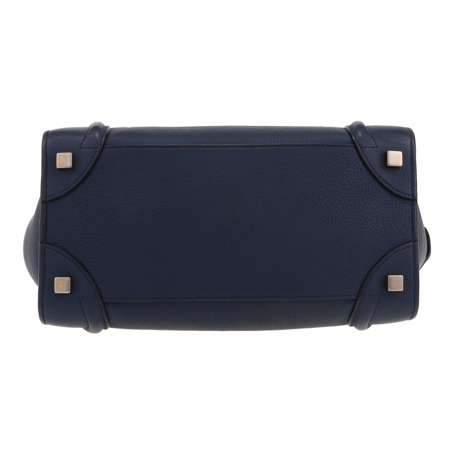 Borsa Celine  Luggage in pelle martellata blu marino - Detail D1