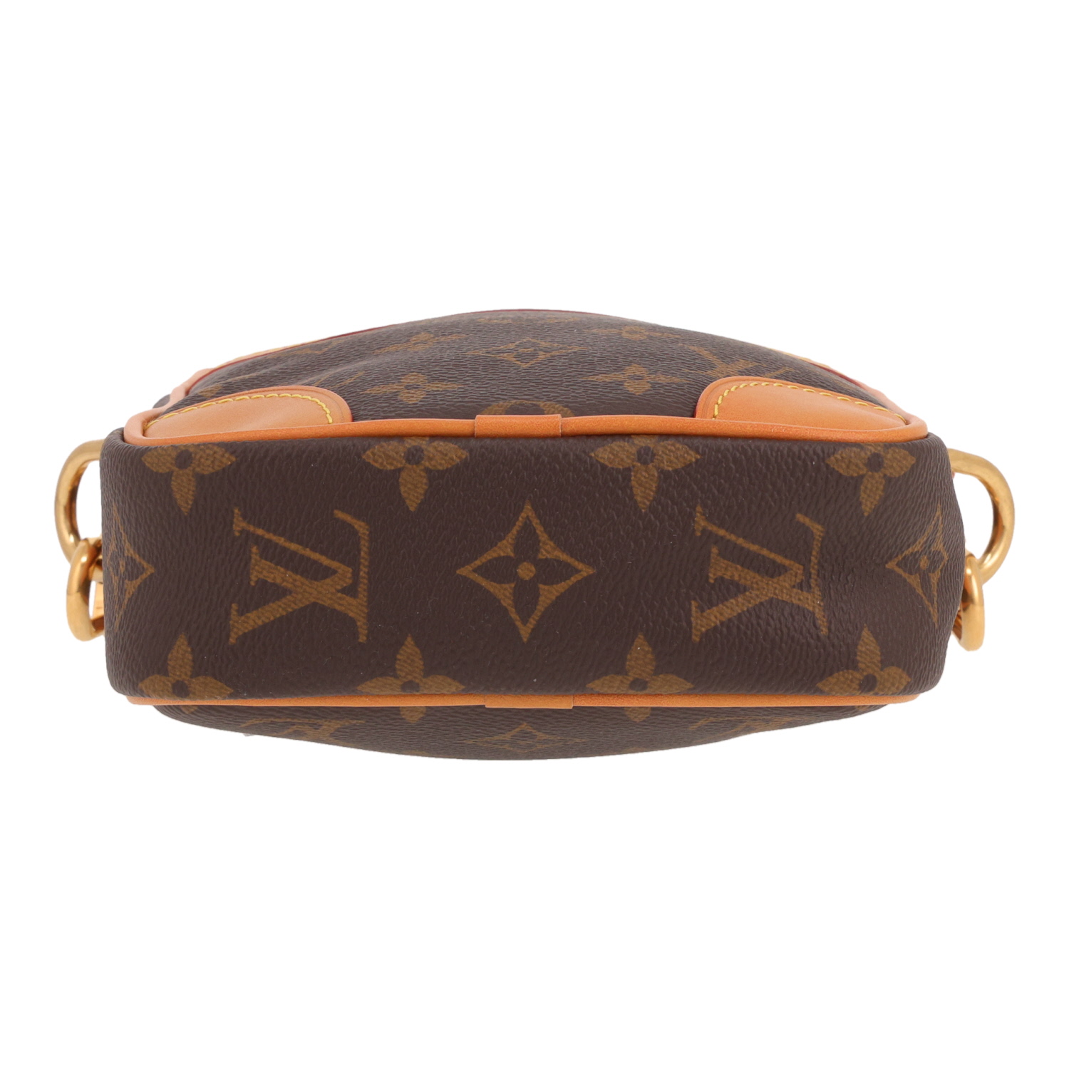 Bolso bandolera Louis Vuitton  Danube	 en lona Monogram marrón y cuero natural - Detail D1