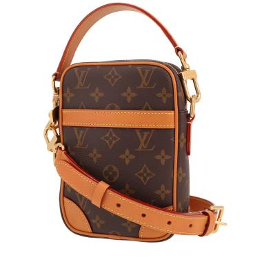 Sac bandoulière Louis Vuitton  Danube	 en toile monogram marron et cuir naturel