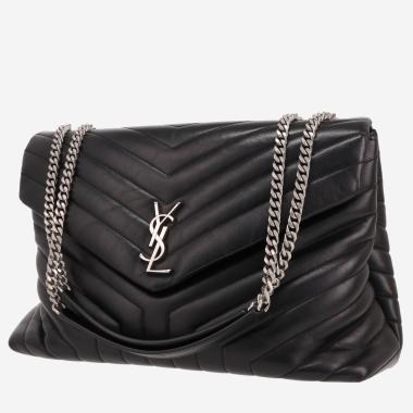 Saint Laurent  Loulou large model  shoulder bag  in black quilted leather