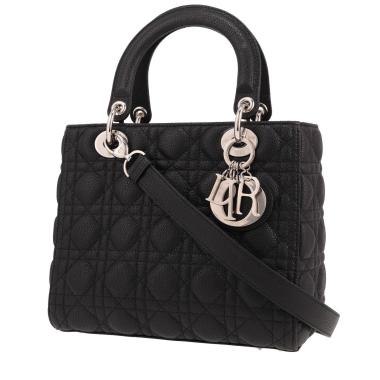 Dior  Lady Dior handbag  in black grained leather