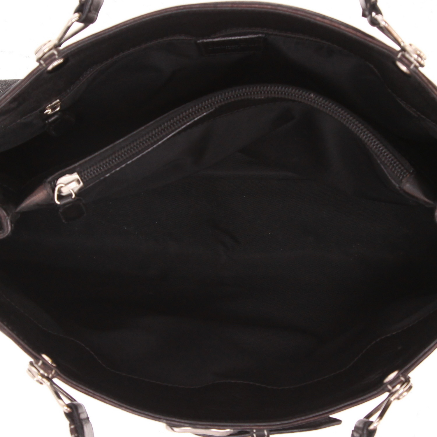 Bolso de mano Dior  Jeans Pocket en lona denim negra y cuero negro - Detail D3