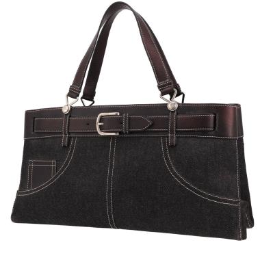 Dior  Jeans Pocket handbag  in black denim canvas  and black leather