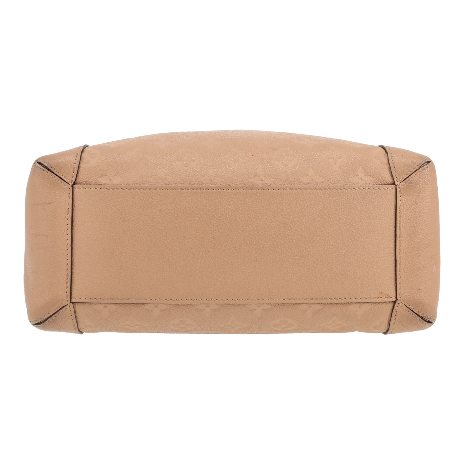 Sac porté épaule Louis Vuitton  Bagatelle en cuir monogram empreinte beige - Detail D1