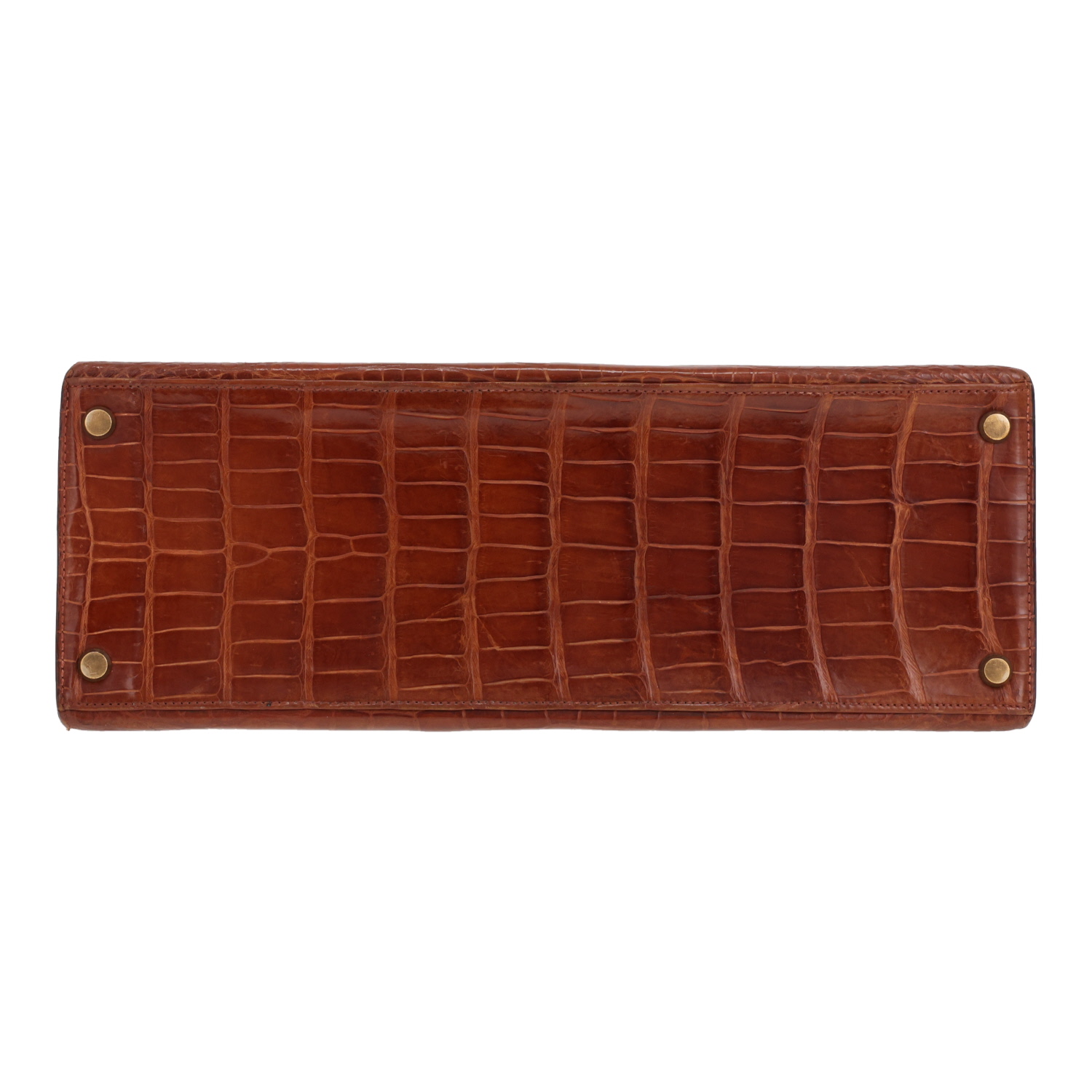 Bolso Hermès Kelly de 32 cm en piel de cocodrilo marrón - Detail D1