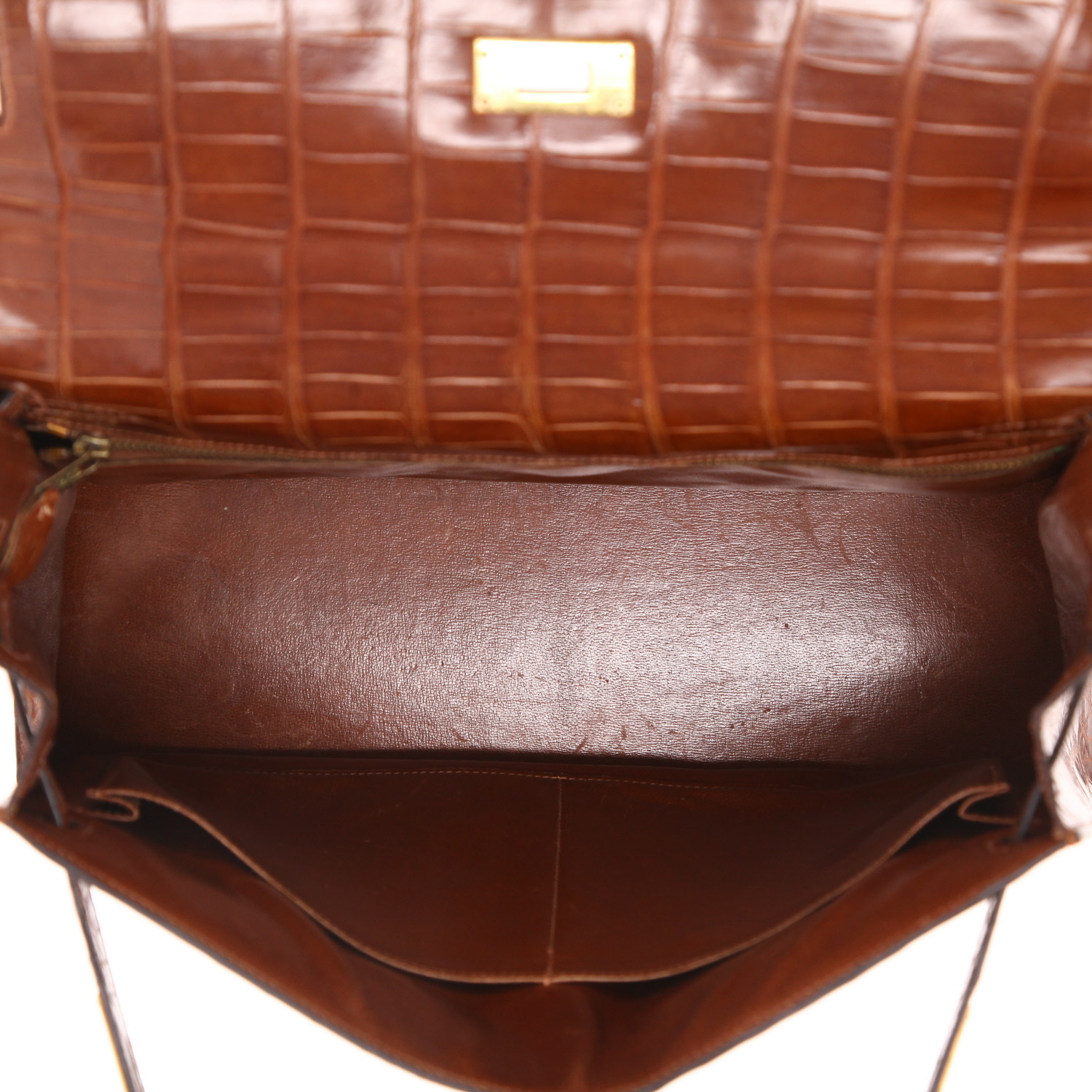 Borsa Hermès Kelly da 32 cm in coccodrillo marrone - Detail D3