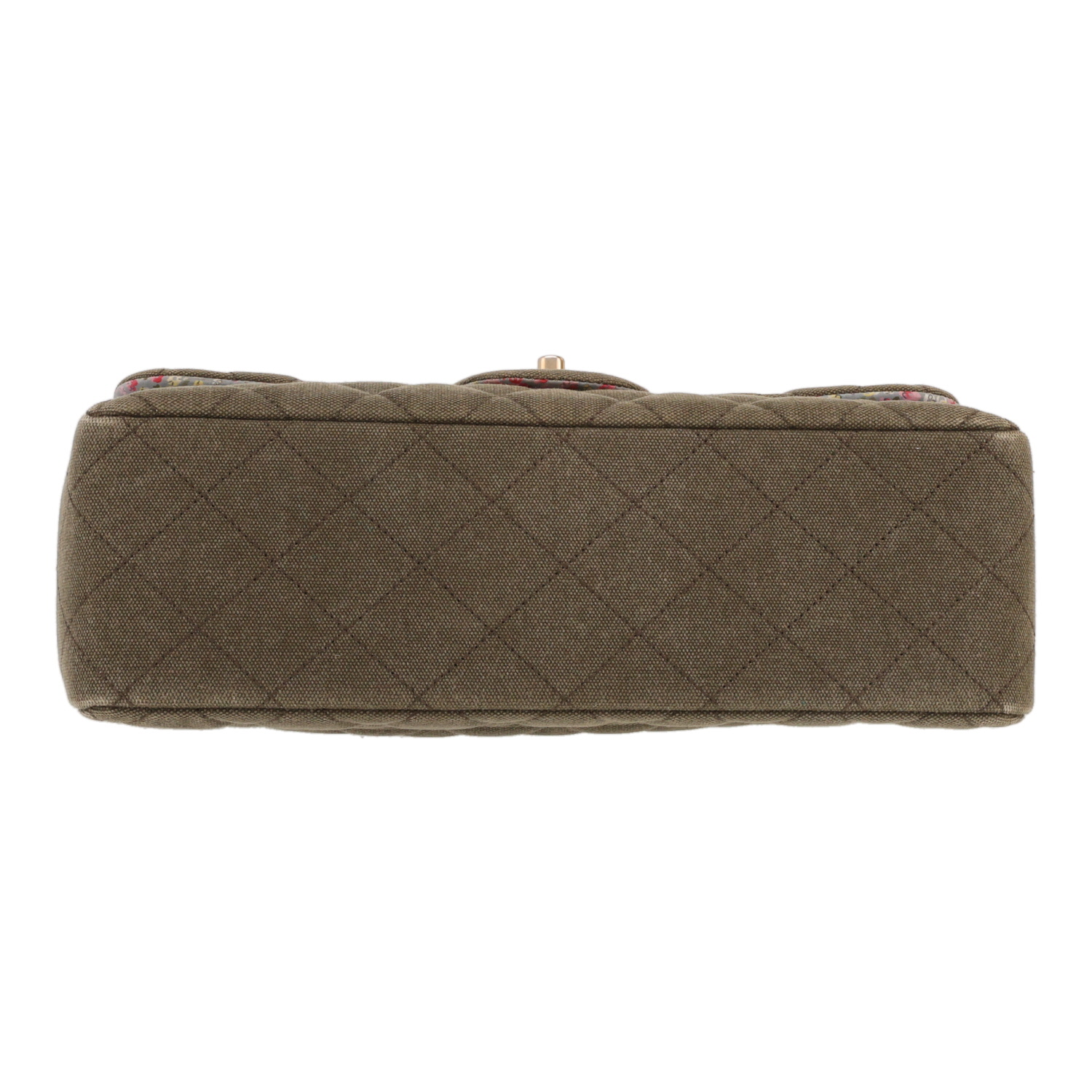 Sac bandoulière Chanel  Timeless Jumbo en toile vert-kaki - Detail D1