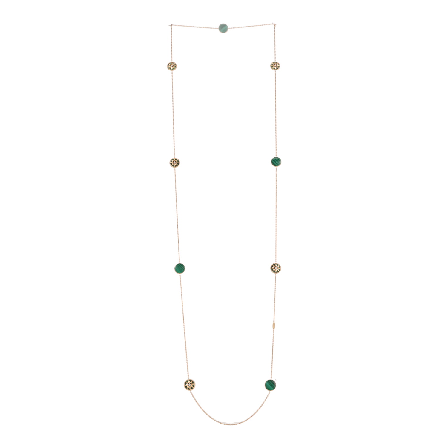 Dior Rose des vents long necklace in yellow gold, malachite and diamonds - Detail D1
