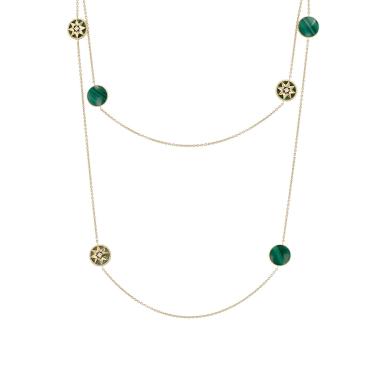 Collar Dior Rose des vents de oro amarillo, malaquita y diamantes