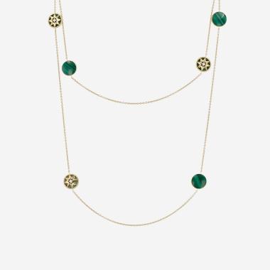 Sautoir Dior Rose des vents en or jaune, malachite et diamants
