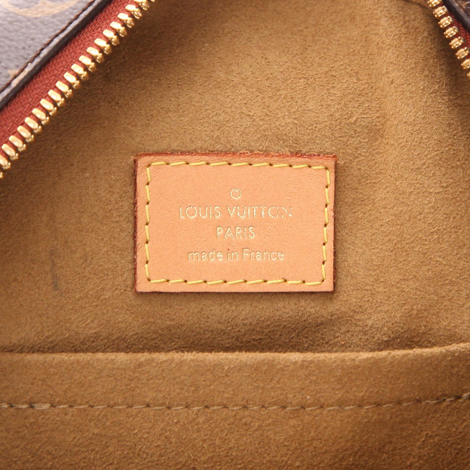 Bolso bandolera Louis Vuitton  Boîte chapeau en lona Monogram marrón y cuero natural - Detail D2
