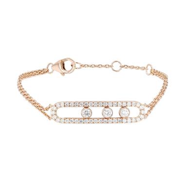 Brazalete Messika Move de oro rosa y diamantes