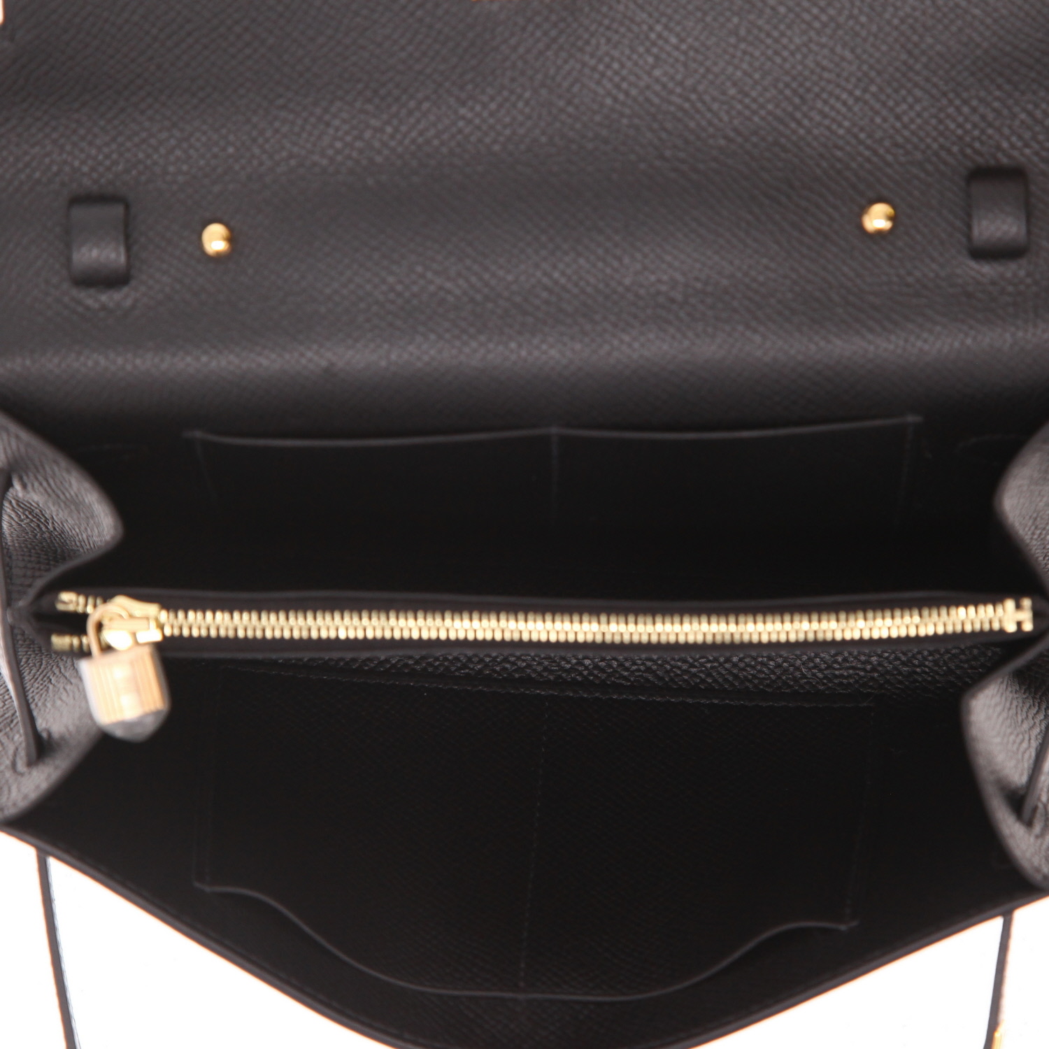 Bolso bandolera Hermès  Kelly To Go en cuero epsom negro - Detail D3