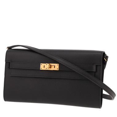 Sac bandoulière Hermès  Kelly To Go en cuir epsom noir