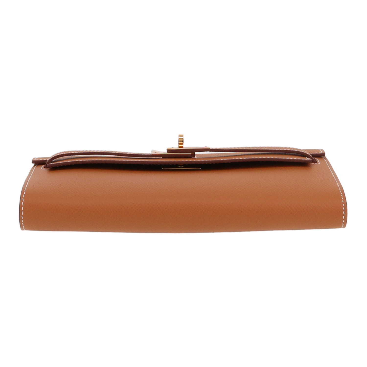 Bolso bandolera Hermès  Kelly To Go en cuero epsom color oro - Detail D1