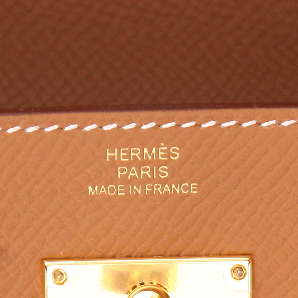 Hermès  Kelly To Go shoulder bag  in gold epsom leather - Detail D2