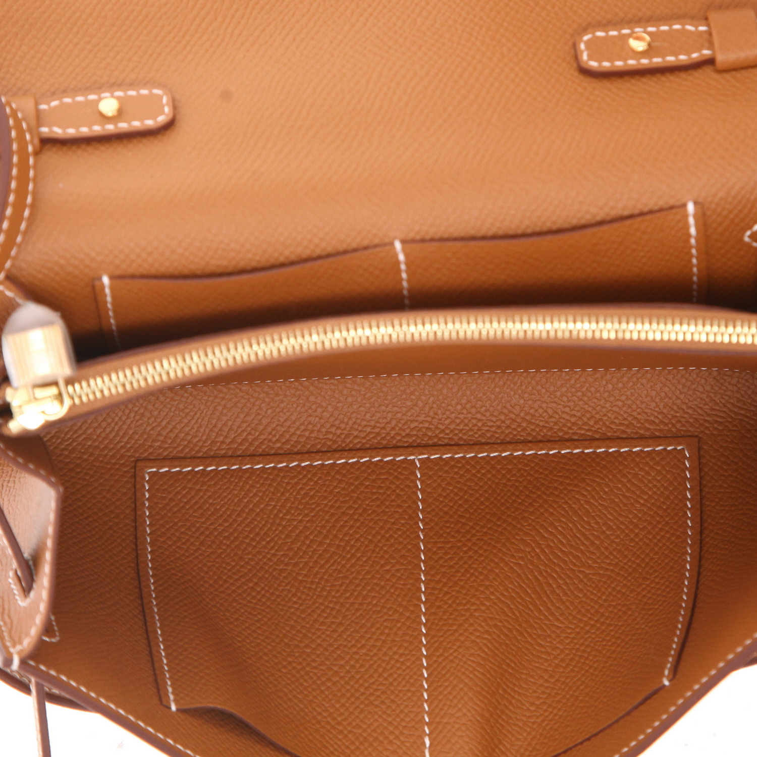 Bolso bandolera Hermès  Kelly To Go en cuero epsom color oro - Detail D3