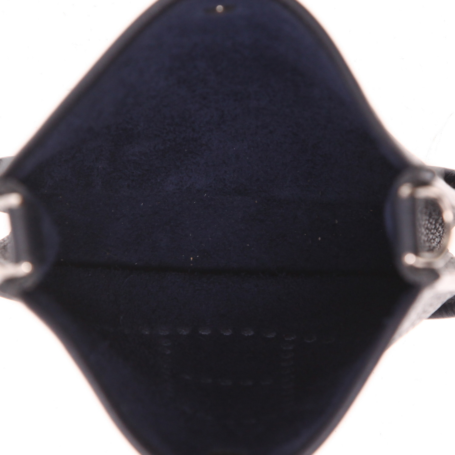 Borsa a tracolla Hermès  Mini Evelyne in pelle taurillon clemence blu marino - Detail D3