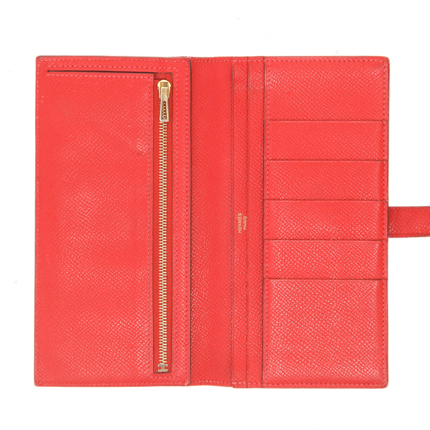Billetera Hermès  Bearn en cuero epsom rojo - Detail D3