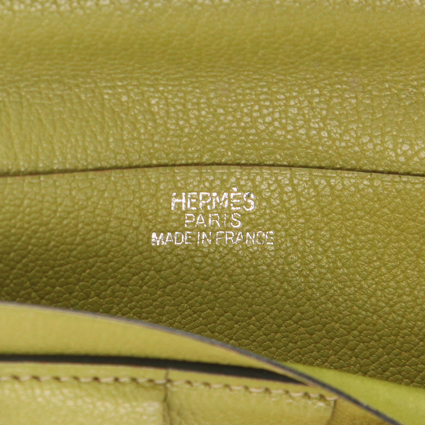 Portafogli Hermès  Bearn in pelle Mysore verde anice - Detail D2