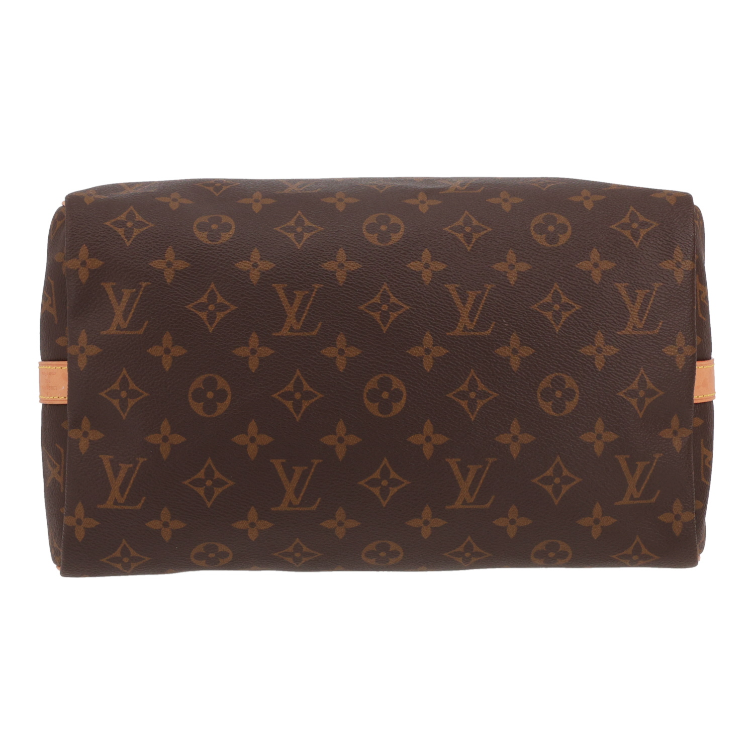 Sac à main Louis Vuitton  Speedy 30 en toile monogram marron et cuir naturel - Detail D1