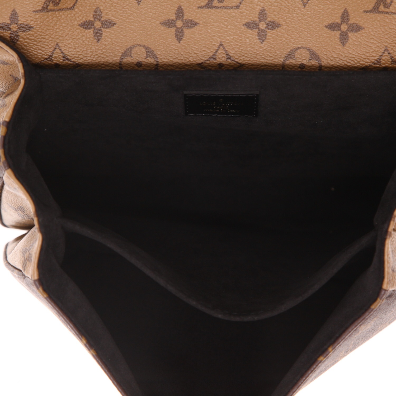Louis Vuitton  Metis shoulder bag  in brown two tones  monogram canvas  and black leather - Detail D3