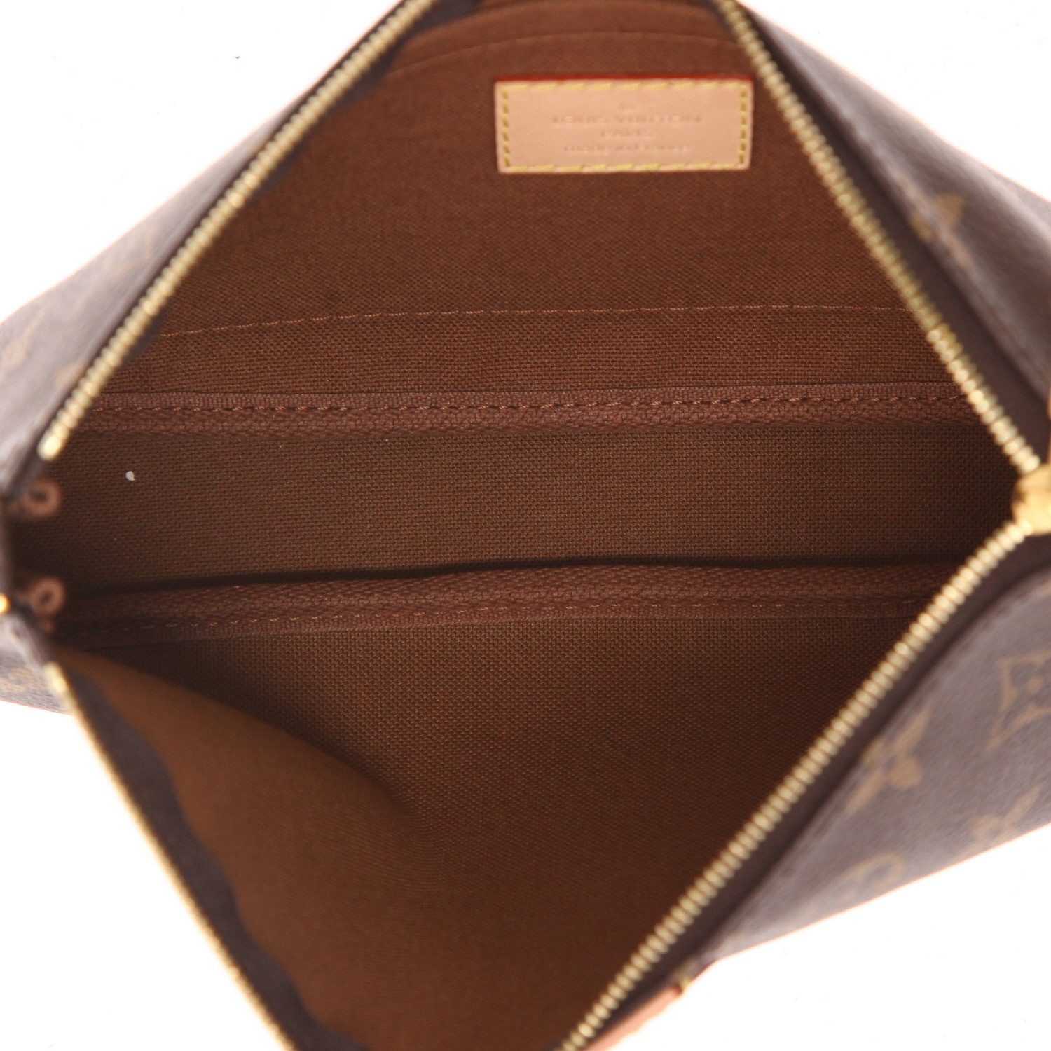 Borsa a tracolla Louis Vuitton  Multi-Pochette in tela monogram marrone e pelle naturale - Detail D3