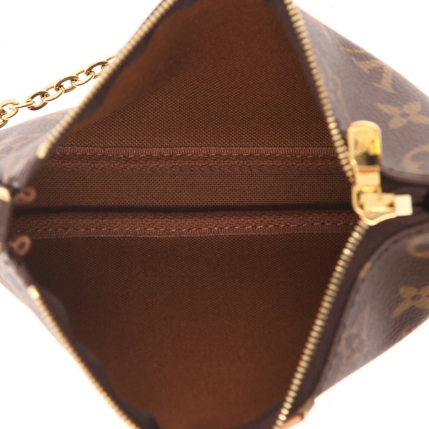 Louis Vuitton  Multi-Pochette shoulder bag  in brown monogram canvas  and natural leather - Detail D4