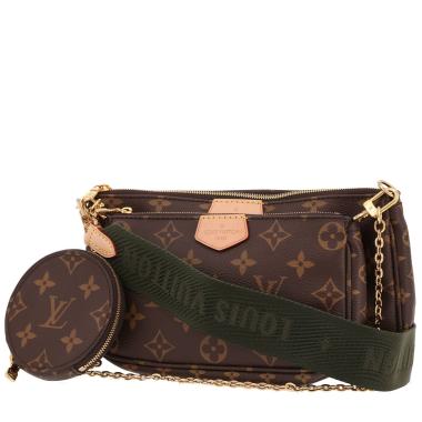 Sac bandoulière Louis Vuitton  Multi-Pochette en toile monogram marron et cuir naturel